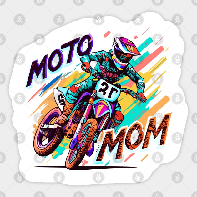 "MOTO MOM Adventure Blaze" - Dirt Bike Racing Sticker by stickercuffs